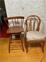 PAIR OF CHAIRS; ROUGH CONDITION