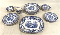 ANTIQUE TONQUIN ROYAL STAFFORDSHIRE CHINA DISHES