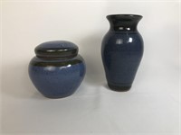Lot of two decorative ceramic pottery pieces.