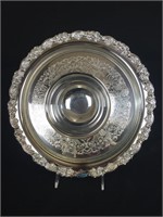 Silverplate chip and dip server