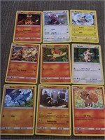 Pokémon cards group of nine