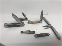 Group of pocket knives Barlow, utility knife etc.