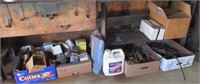 Garage items including oil filters, copper, belt,
