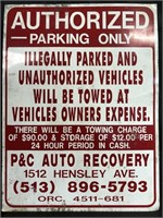 Authorized parking only sign