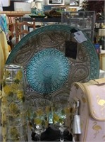 Silver and turquoise decorative dish