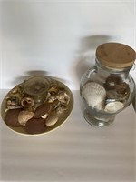 Home décor - seashell filled glass 13 inch glass