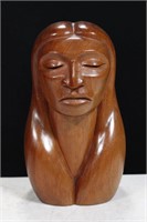 WOOD STATUE OF WOMAN