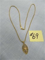 14kt, 5.4gr., 18" Necklace with Diamond Pendant,