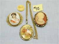 Vintage Pins and Necklace