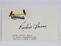 Ruben Amora Autographed 3X5 Note Card