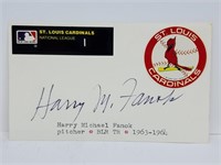 Harry Michael Fanok Autographed 3X5 Note Card