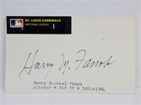 Harry Michael Fanok Autographed 3X5 Note Card