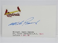 Michael James Ramsey Autographed 3X5 Note Card