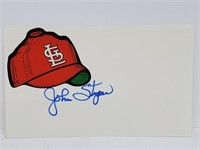 John Stuper Autographed 3X5 Note Card