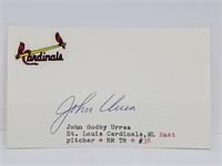 John Godby Urrea Autographed 3X5 Note Card