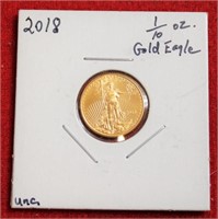 2018 1/10th oz gold eagle coin