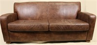 BROWN LEATHER SOFA