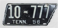 Black 1956 TN license plate