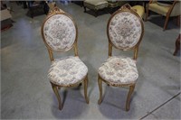 PAIR FANCY FRENCH GILT CHAIRS