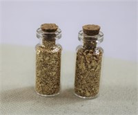 2 small vials of gold flakes
