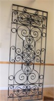 Black wrought iron panel, 89tall by 35 1/2 wide