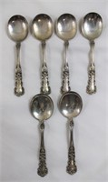 Lot of 6 sterling silver Buttercup soup spoons