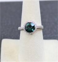 3.02ct emerald halo ring