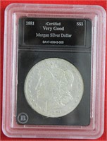 1881S  Morgan silver dollar