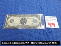 1914 US $5 FEDERAL RESERVE NOTE
