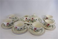 Floral tea service set