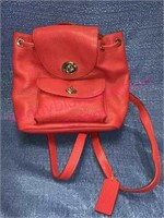 Red Coach backpack purse
