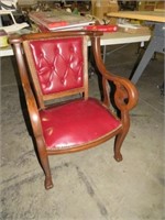 CLAW FOOT LEATHER SIDE ARMCHAIR