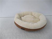 Basics Round Bolster Dog Bed with Flannel Top,