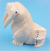 Ivory carving of a walrus, 2.5" tall