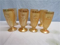 Carnival Glass 6" Drinking Glasses 1 Has Chip