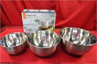 Stainless Steel Mixing Bowl Set 3pc lot