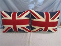 2 British Flag Pillows