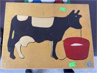 Wooden Cow Puzzle By Judy Toys