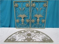 3 pc Metal Wall Art Rectangles Are 25" T x 14" W