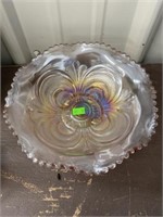 Carnival Glass Ruffled Edge 8 Inch Bowl