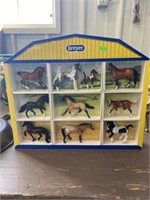 Breyer Plastic Horses In Barn Wall Display