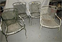 4 Metal Patio Chairs Rough