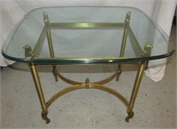 Glass Top End Table 22" T x 27" W x 22" D