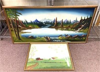2 Canvas paintings nature and country themed