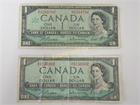 1954 & 1967 Canadian Dollar Bills