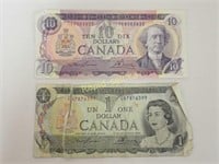 1971 Canadian 10 Dollar Bill