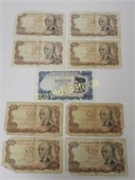 Vintage Bank of Spain Bills