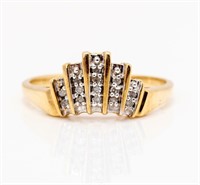 Jewelry 10kt Yellow Gold Diamond Crown Ring