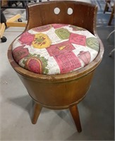 Small round wood chair
23"high