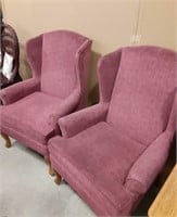 Pair of high back chairs